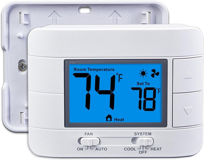Aowel Non-Programmable Thermostats for House, Single-Stage 1 Heat/ 1 Cool, Simple Thermostat - Image 1